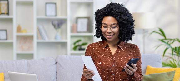 A woman with some paperwork
